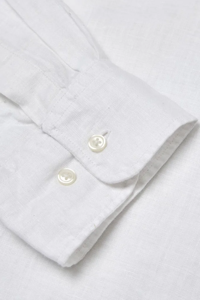 knowledge cotton apparel white linen buttondown product photography