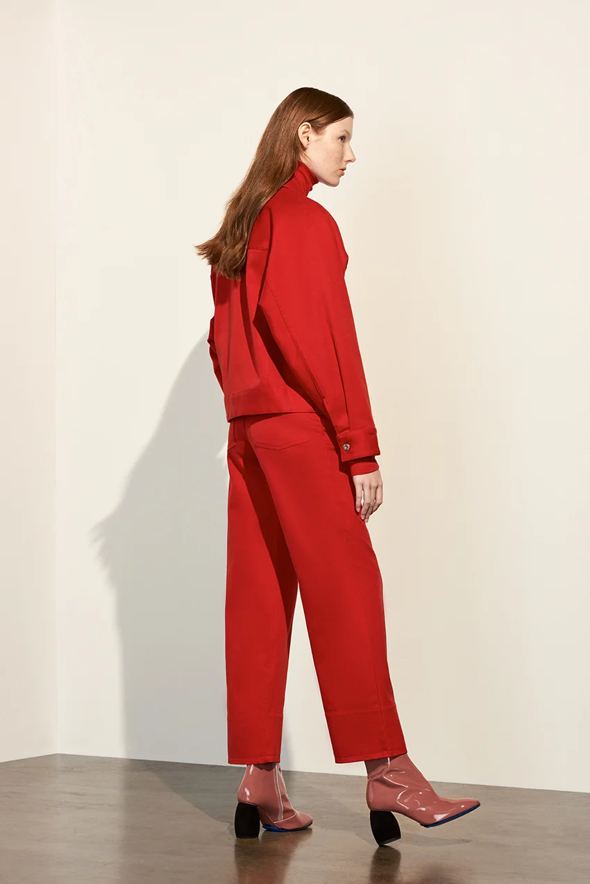 kowtow formation jacket red product photography