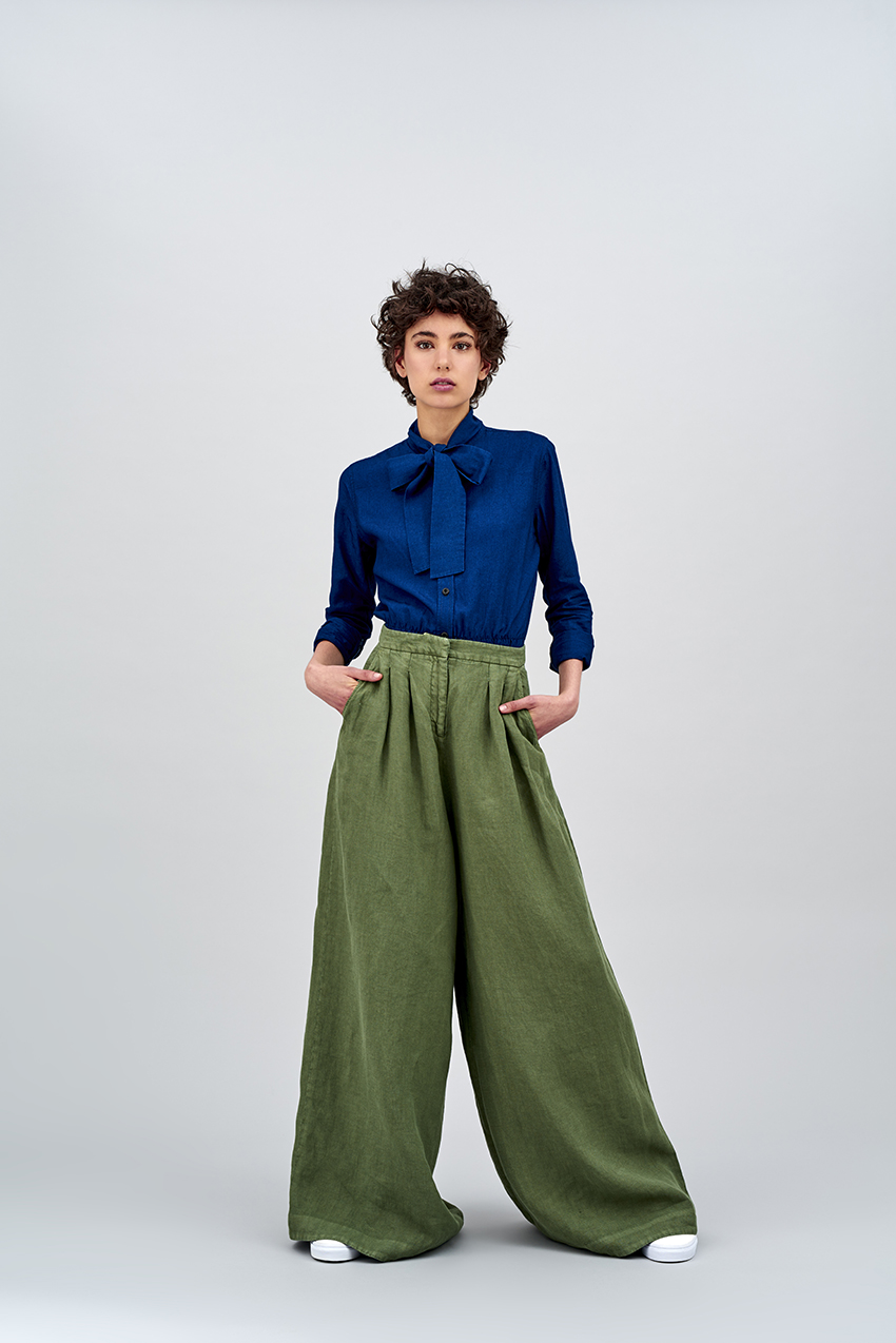 kings of indigo elsa pants green product photography