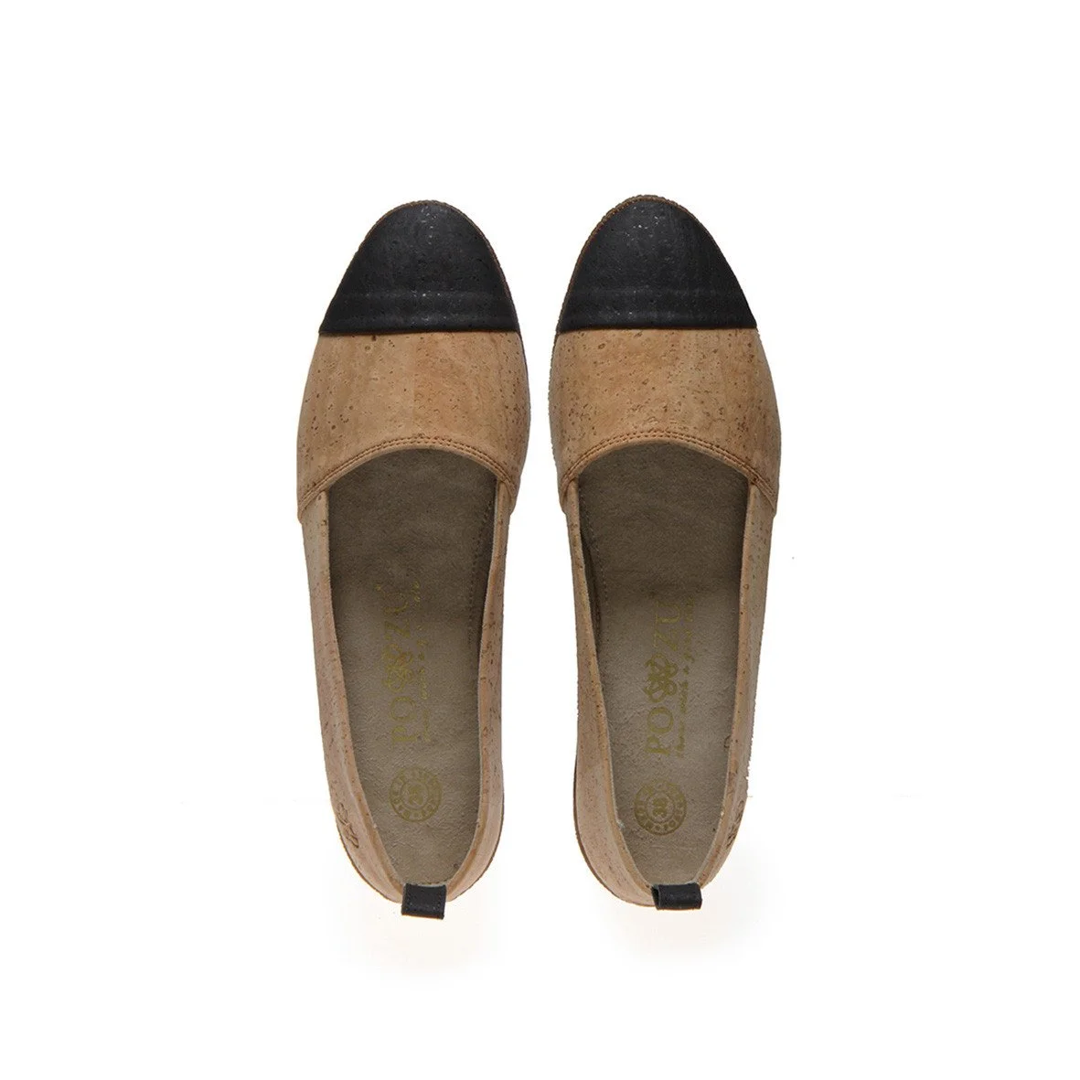 po zu ello c natural cork beige black product photography