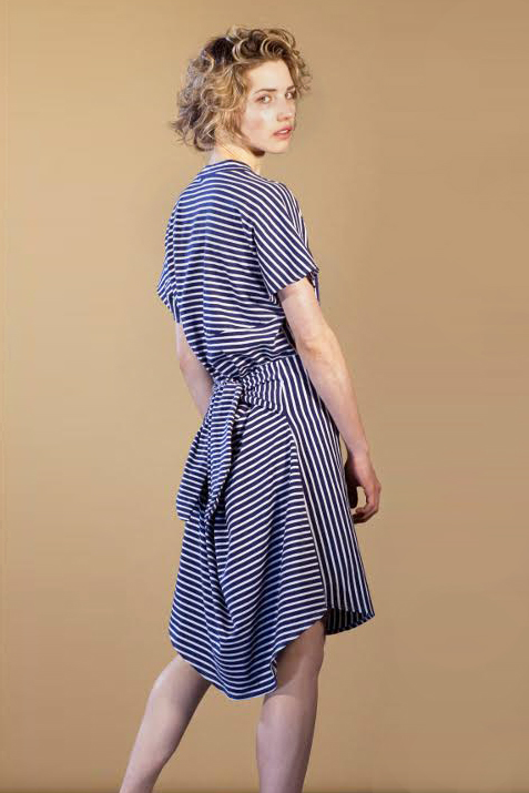 format navy white striped zign dress product photography