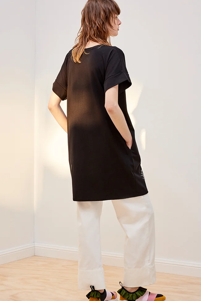Kowtow Dandelion Dress Black White product photography
