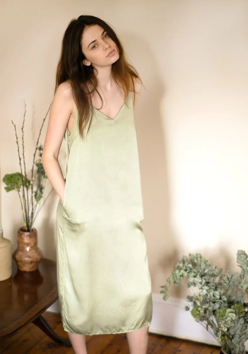 colorant slip dress mint product photography