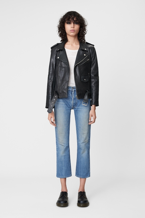 deadwood biker jacket black product photography