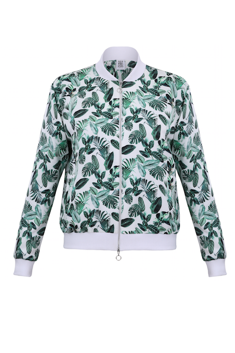 jan n june jungle bomber jungle print product photography