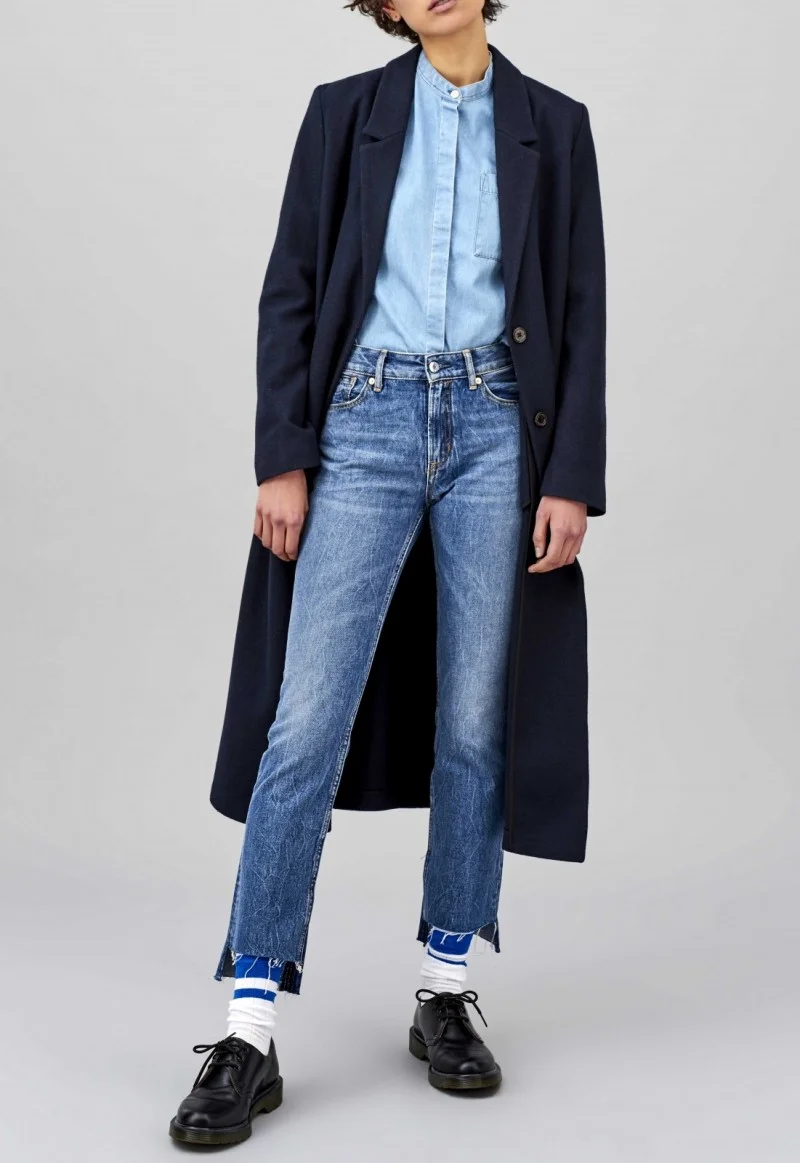 kings of indigo gianna overcoat navy fashion product photography