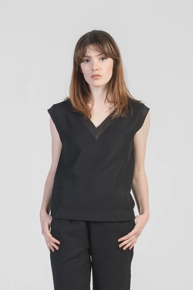 jungle folk black vasco top product photography