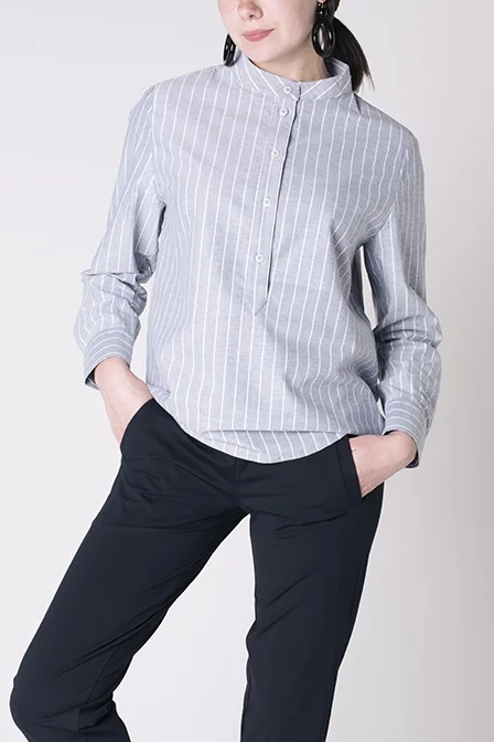 jan n june grey white stripe lassiges hemd product photography