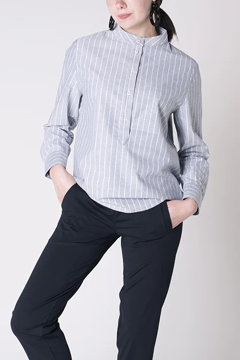 Striped Half Button Down