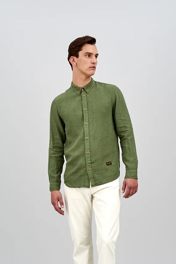 Enda Olive Button Down