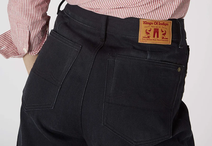 leila black jeans kings of indigo organic cotton sustainable fashion product photography