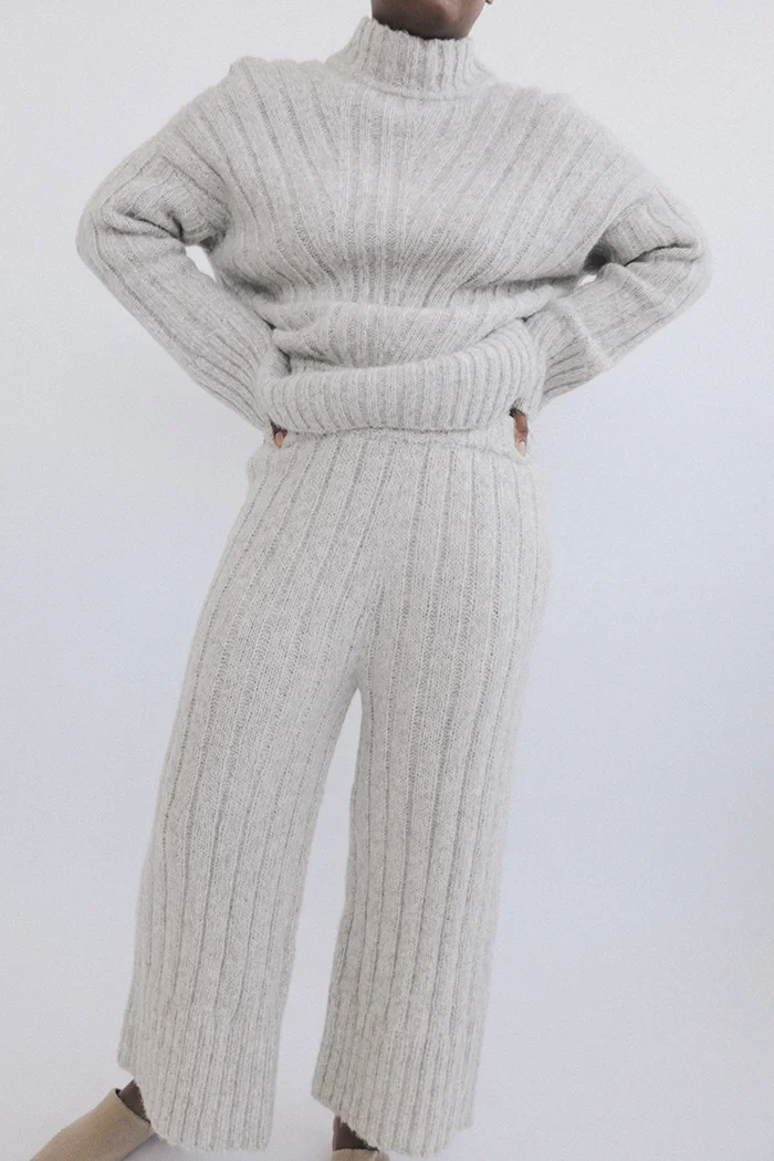kordal rowan alpaca sweater pants sustainable fashion product photography