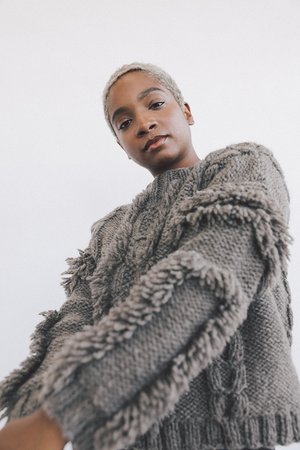 Kordal Fringe Cable Knit Sweater — O O L O O P