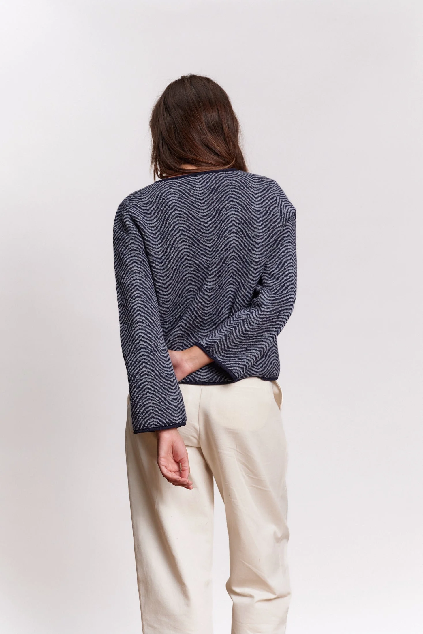 Jungle Folk Baby Alpaca laia Sweater navy cloudy blue product photography