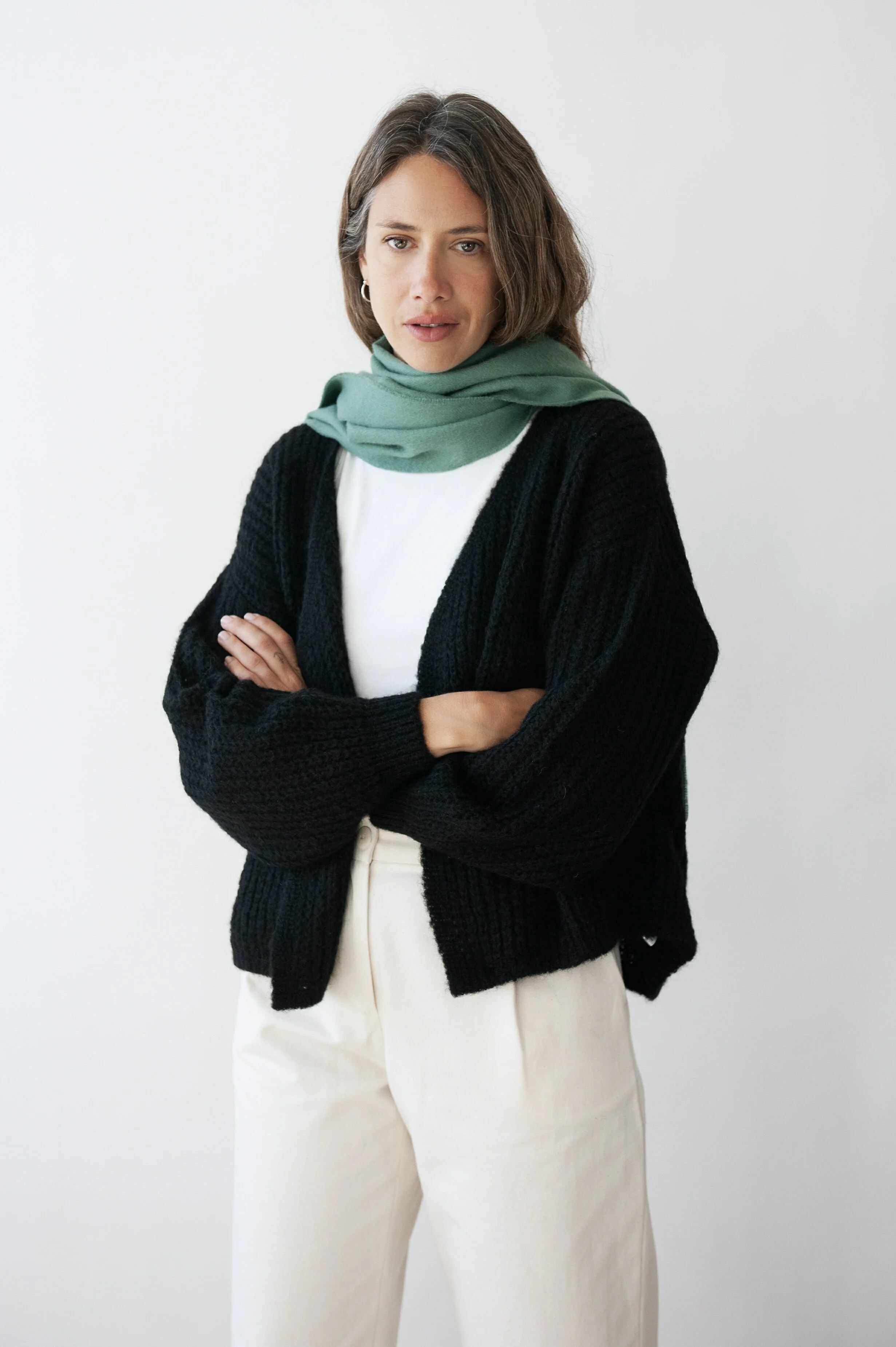 Baby Alpaca callao Scarf stone green Jungle Folk product photography