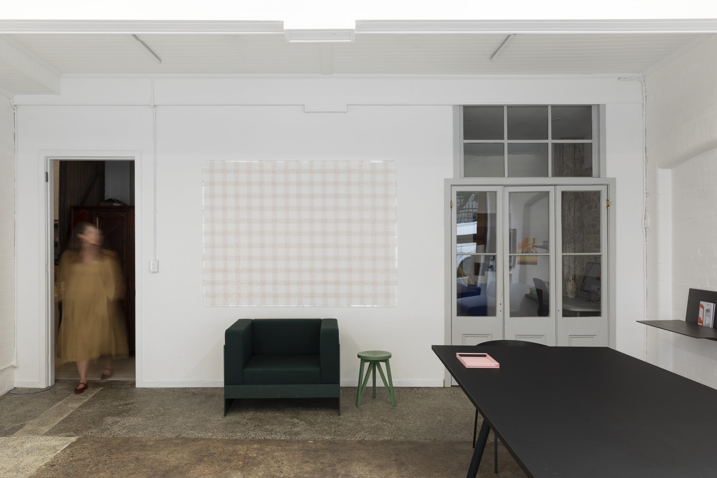 Spring 2024, 2024. Metallic thread and custom acrylic frames. 150 × 200cm. Seasonal installation 3, Between Lines, Sydney.
