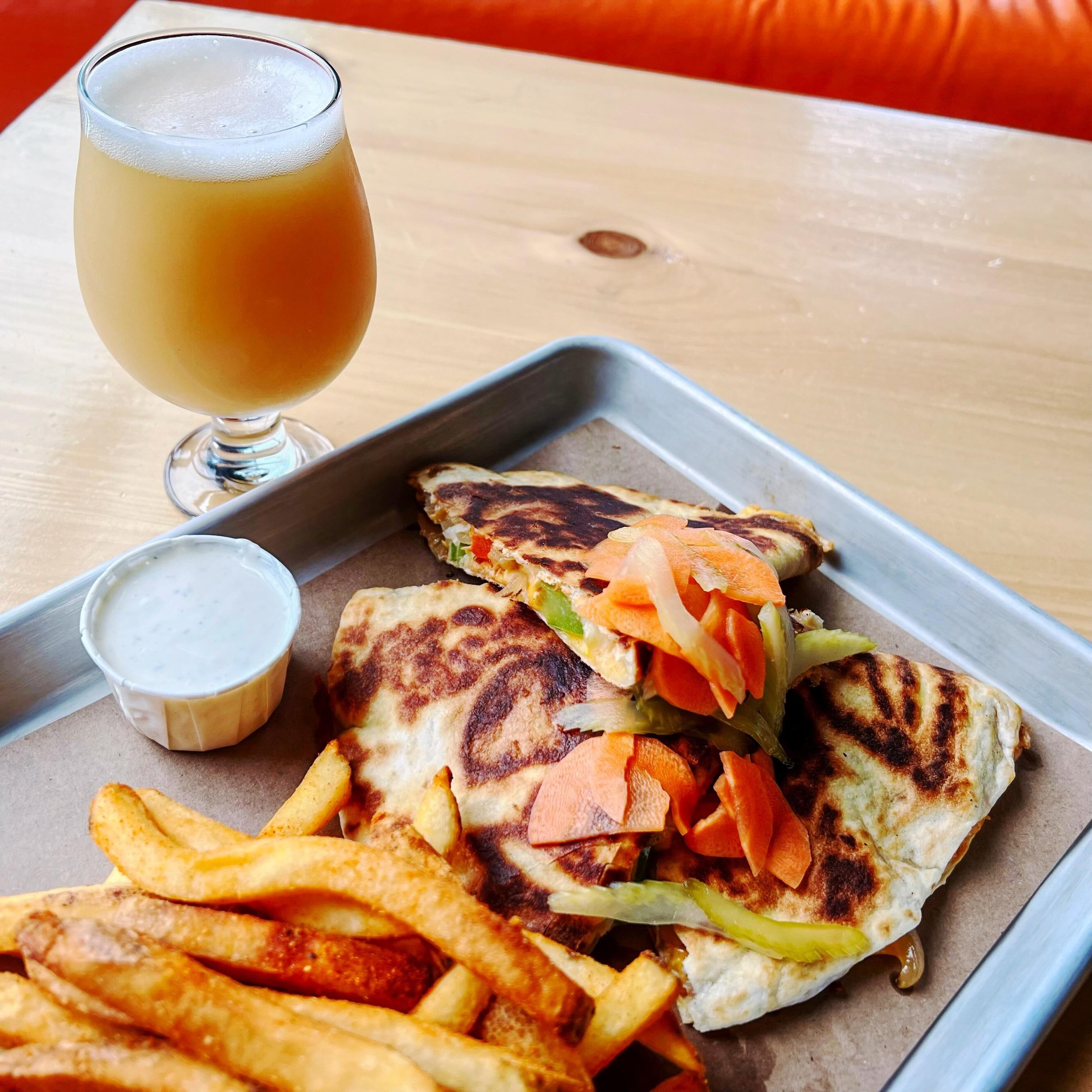 🧀 The Ultimate Cheese-terpiece! 🌮 

Our lunch special this week  will just melting away your problems, one delicious bite at a time.

🦬 Buffalo Chicken Quesadilla
Buffalo chicken confit, peppers, onions, jack and American cheeses topped with pickl
