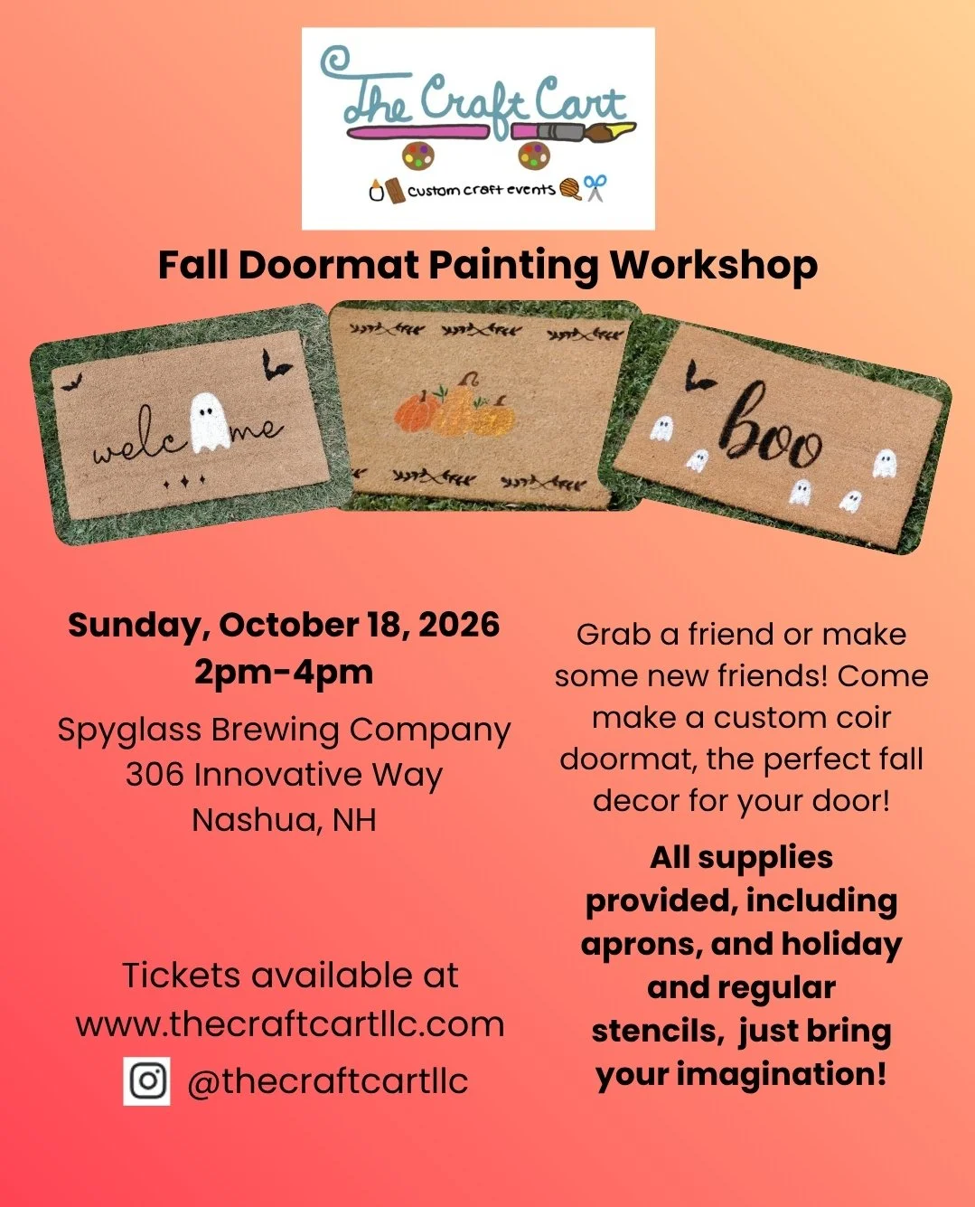 Doormat Painting Workshop with The Craft Cart LLC