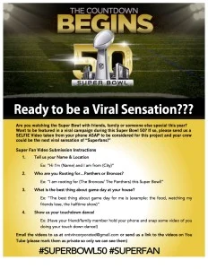 NOW CASTING: Super Bowl 50 Ad