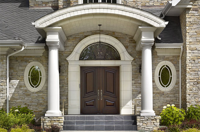 Custom build estate home entrance door
