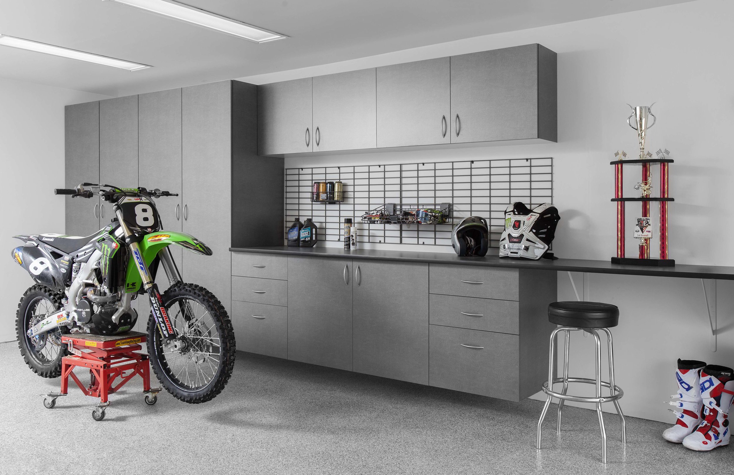 Pewter Cabinets-Ebony Star Workbench-Silverado Floor-Dirt Bike-Abbott-May 2013.jpg
