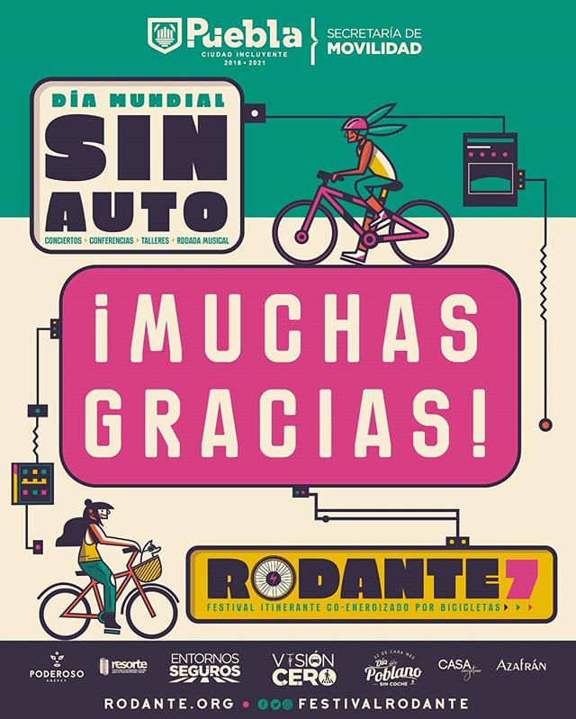 🙌🚲🙌🚲🙌🚲
Nuestro infinito agradecimiento a la Secretar&iacute;a de Movilidad del Municipio de Puebla, a las bandas, staff, voluntarios, patrocinadores, asociaciones y todas y cada una de las personas que pedalearon, bailaron y cantaron para hacer
