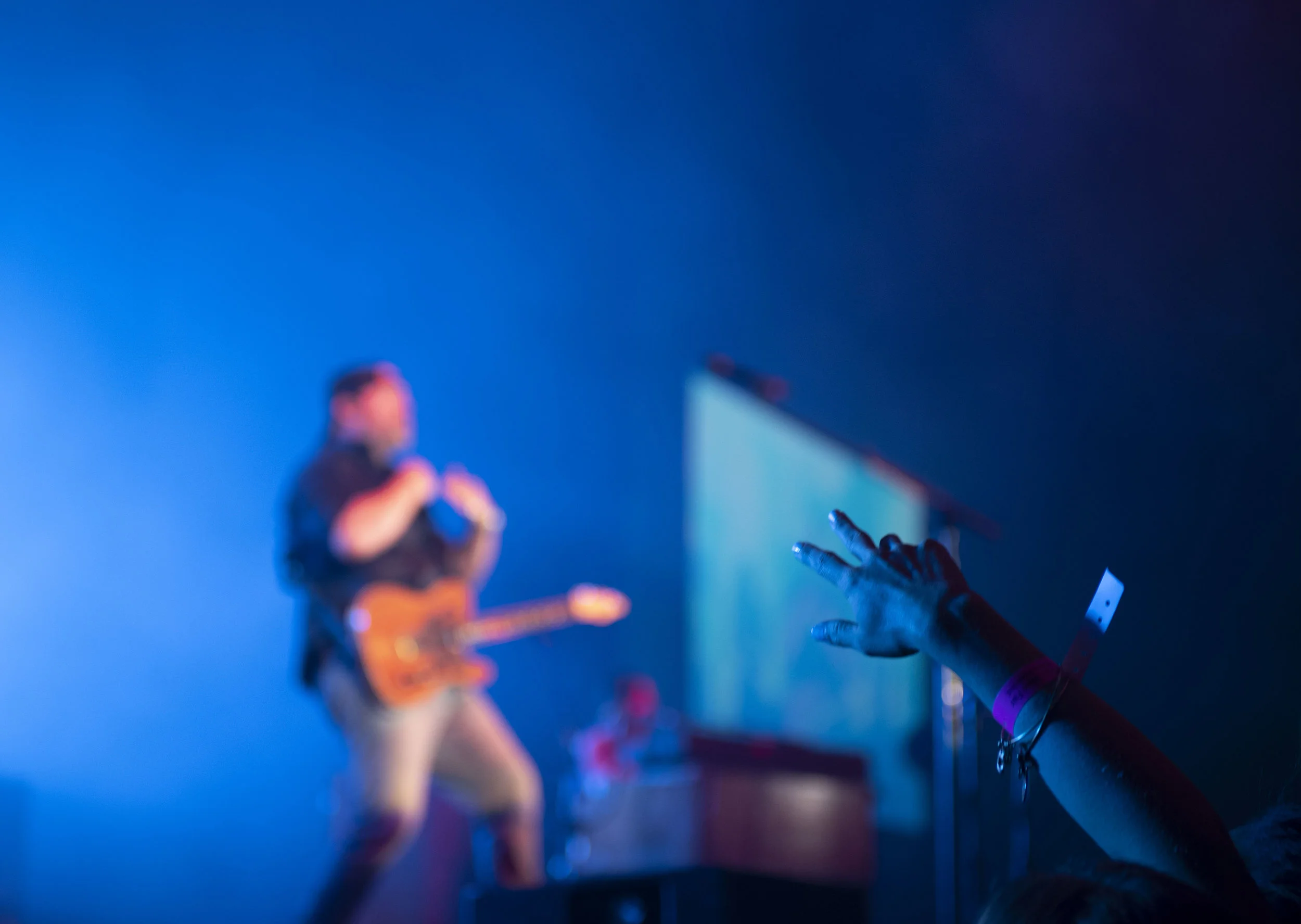  A fan reaches out a hand at the Lee Brice concert. 