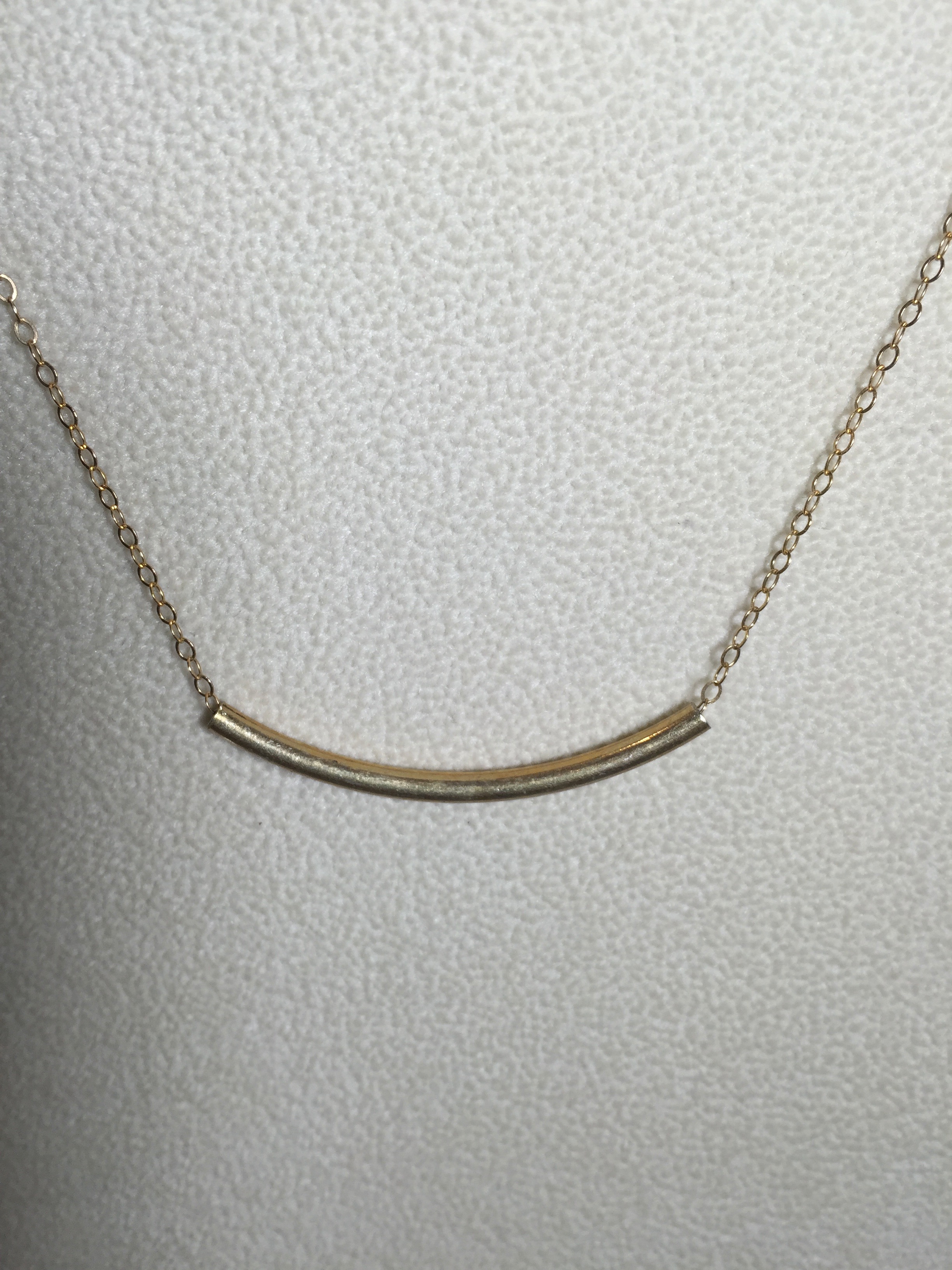 Gold filled tube chain necklace with Spring Ring Clasp
