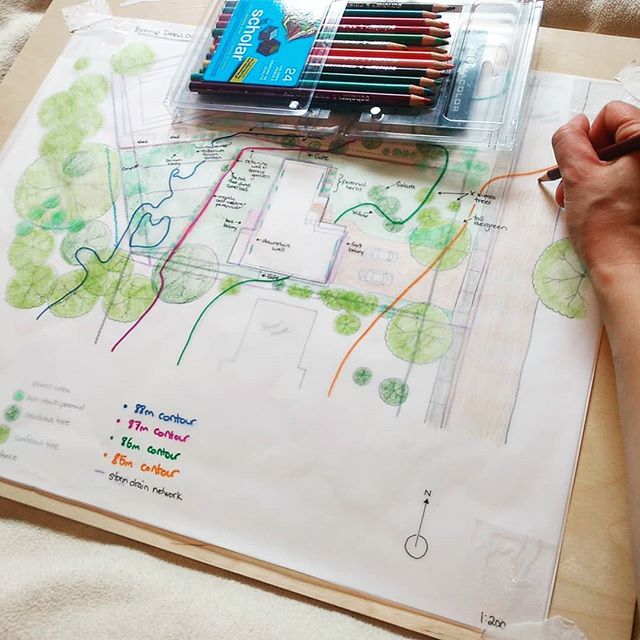 Having a quiet mapping day today... Working on a backyard permaculture design and figuring out some last details for the #kelownacommunitypdc. There are only 2 more spots are left in the course, which begins next weekend on April 27th! Come join an amazing group of students and community members as we learn how to design ecologically together. More info at luciebardos.net/courses. 🌱🌻🌷
.
.
.
.
#permaculturedesign #womeninpermaculture #ecologicaldesign #overlay #creativecartography #permaculturekelowna #quietday #makingmaps #pdc #permaculturecourse #kelowna #permaculturedesigncourse