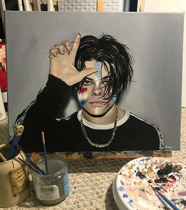 Yungblud
Acrylic&amp;oil on canvas
16x20
&bull;
Obsessed. And I absolutely love everything he stands for. a really good role model for men, for not being afraid to break gender role boundaries, not being afraid to shout how women should be treated wi