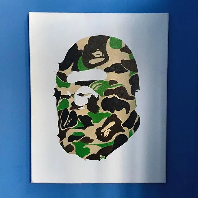 Oldie I never posted 
lil cutie I made back in Seattle 
18x24 acrylic &bull;
&bull;
&bull;
&bull;
#art #painting #acrylicpainting #bape #hypebeast