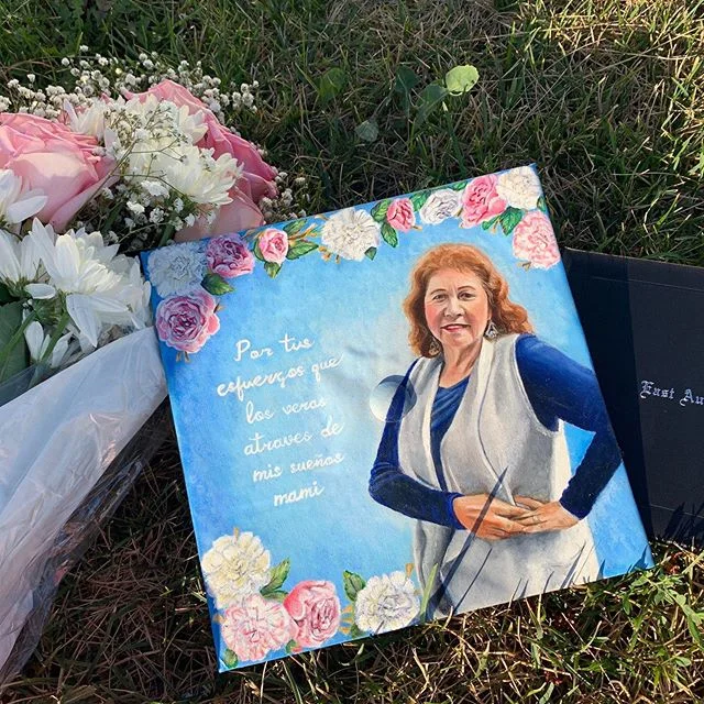 A few months ago I was able to do a graduation cap commission. She wanted her late mother&rsquo;s portrait on her cap so she could be with her while she graduated high school. 💕 This was definitely one of my favorite pieces to do. 🎊🎉~Congrats Grad