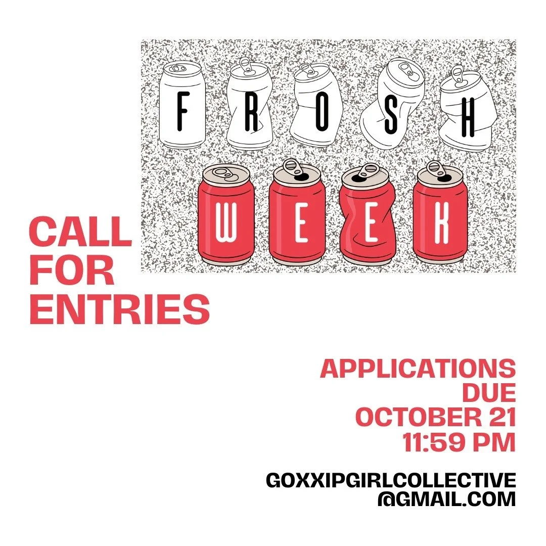 XoXo Gallery is seeking artwork related to FROSH Week, an exhibition that explores the artist as a chaotic, messy entity who is eager, uncertain and shameless. More specifically, artwork inspired by imposter syndrome, amateur hour, that one person wh