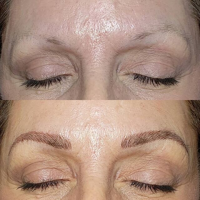 First session of microblading. Swipe to see the frame that brows create for the face and a super zoomed in shot. 
#studioaurumslc @studio_aurum_slc #microbladingslc #microbladingutah #3dbrows