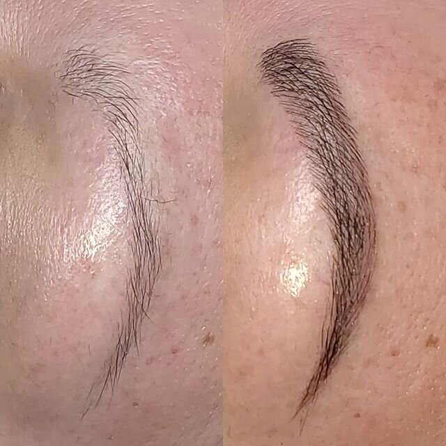 First session microblading. Give it its due healing time then you too can try on a hoodie without smearing your brows down your face! Everyone has their own reason for wanting semi permanent cosmetics. 
When she asked her husband later in the day why