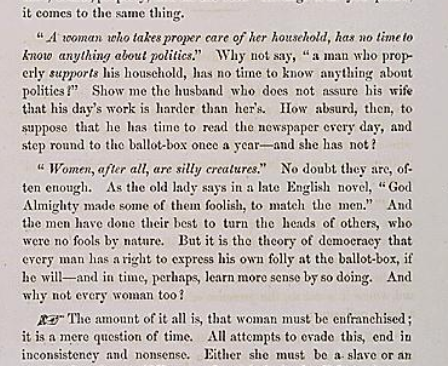 "The Nonsense of It," a pamphlet arguing for women's suffrage, 1866
