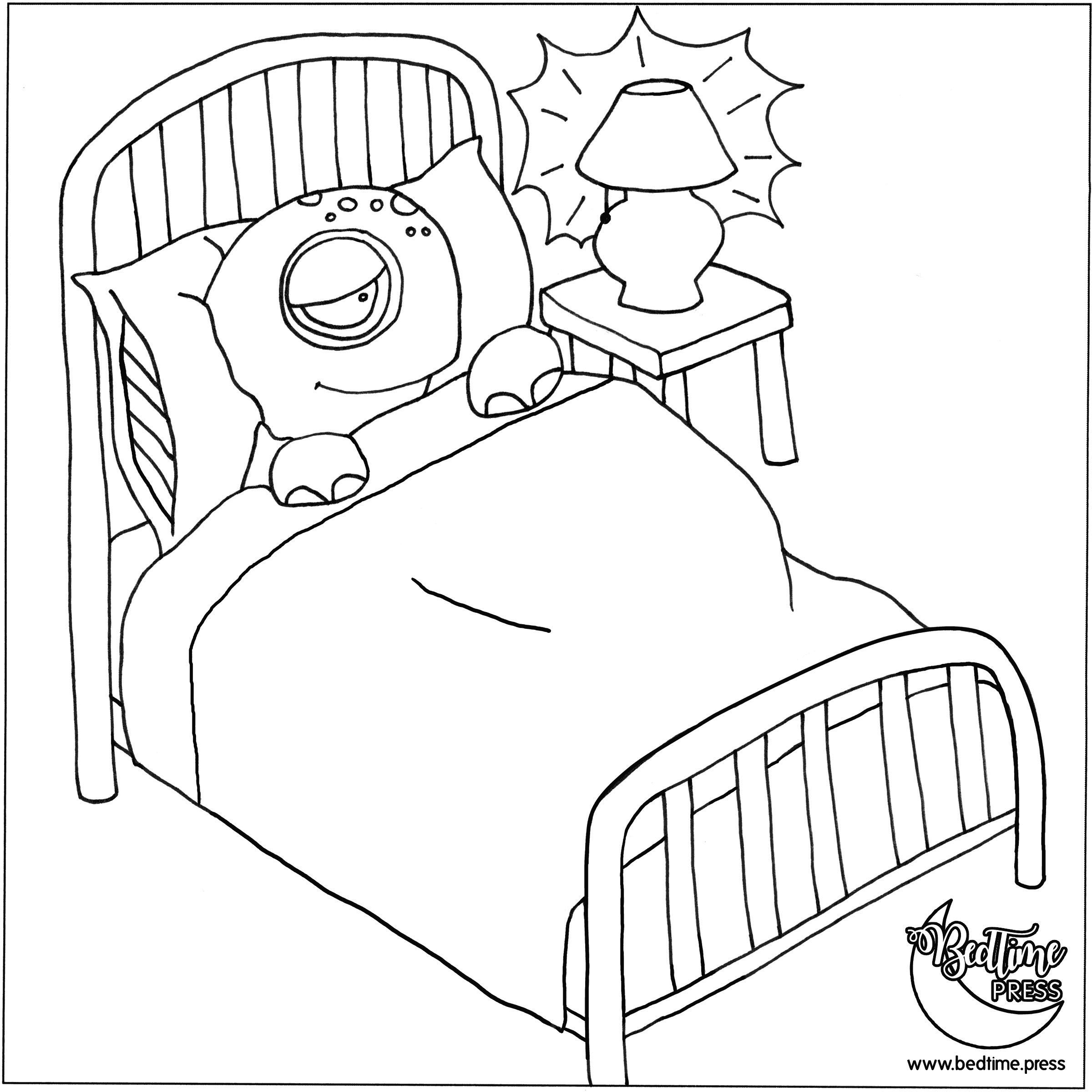 Goodnight Coloring Book Page Kids Good Night Insomnia Therapy