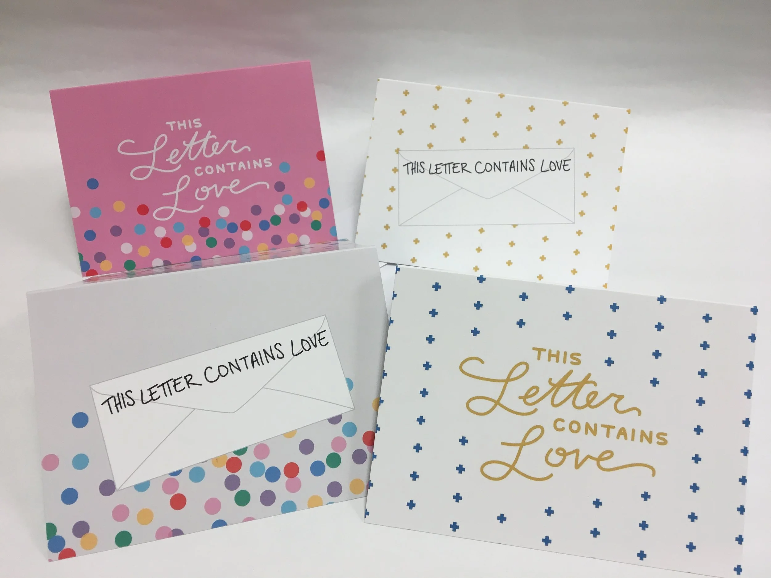 4x5 This Letter Contains Love Set of 4 Notecards 