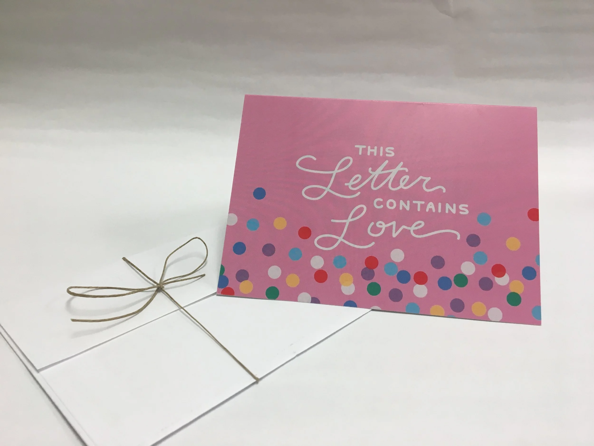 4x5 This Letter Contains Love Notecard (Confetti Pink)
