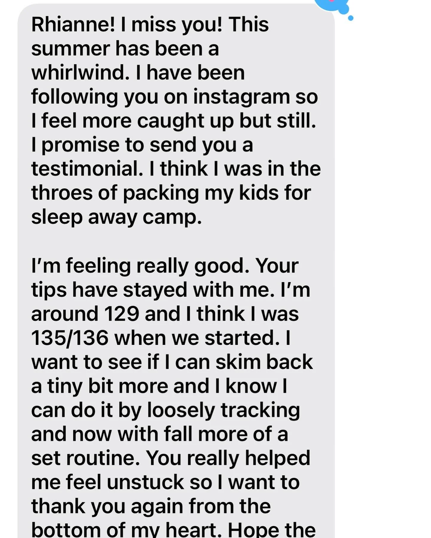 I seriously have the best clients &mdash; and I LOVE getting texts like this!!! 🙌😍

And if you&rsquo;ve ever wondered what it&rsquo;s like to work with me, this is a little peek. 👀

It&rsquo;s not just about goals on the scale &mdash; it&rsquo;s a