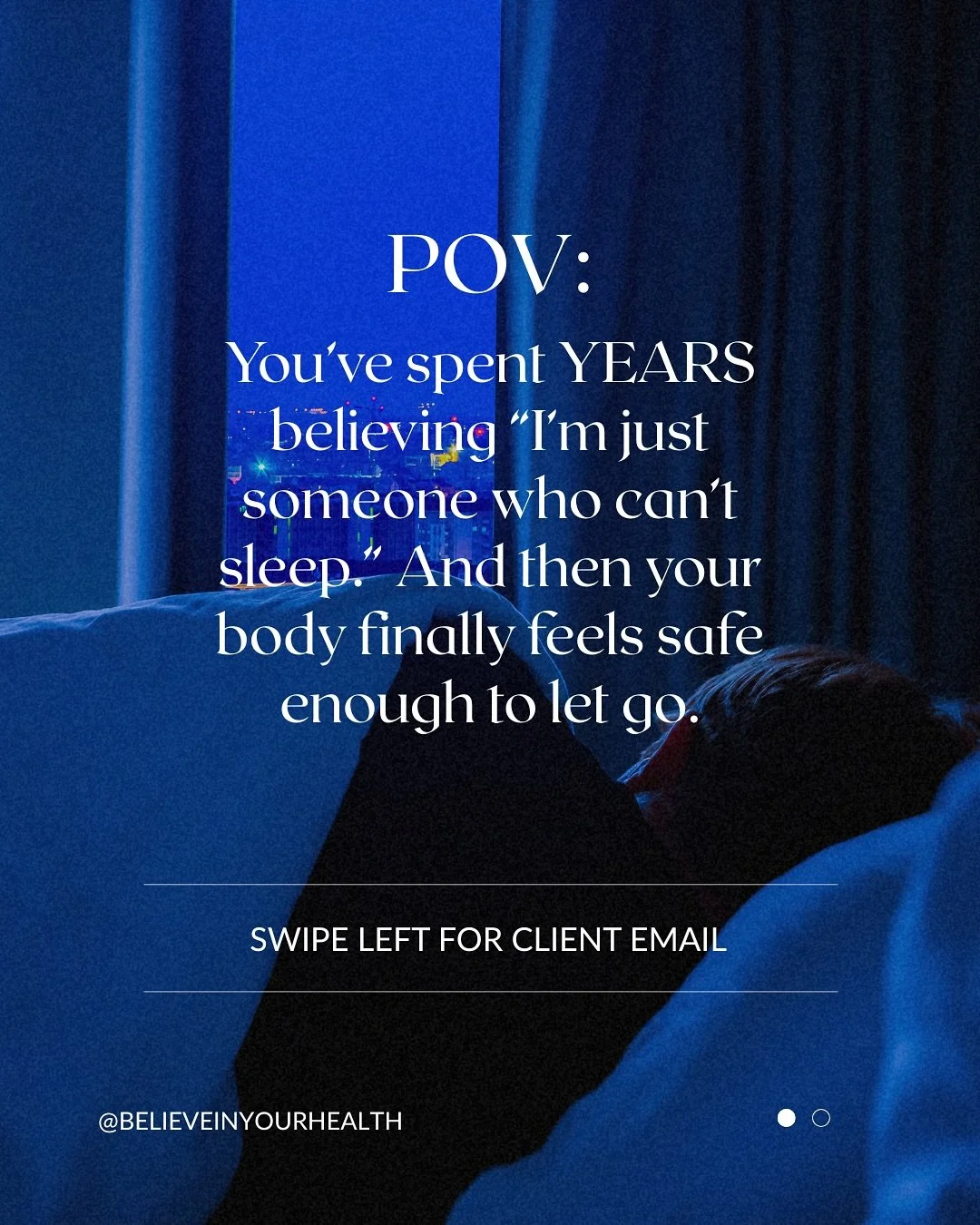 One of the most beautiful parts of this holistic health work is watching people release identities they&rsquo;ve carried for YEARS!

This client came to me believing she was simply &ldquo;someone with insomnia.&rdquo; 

Someone who would always strug