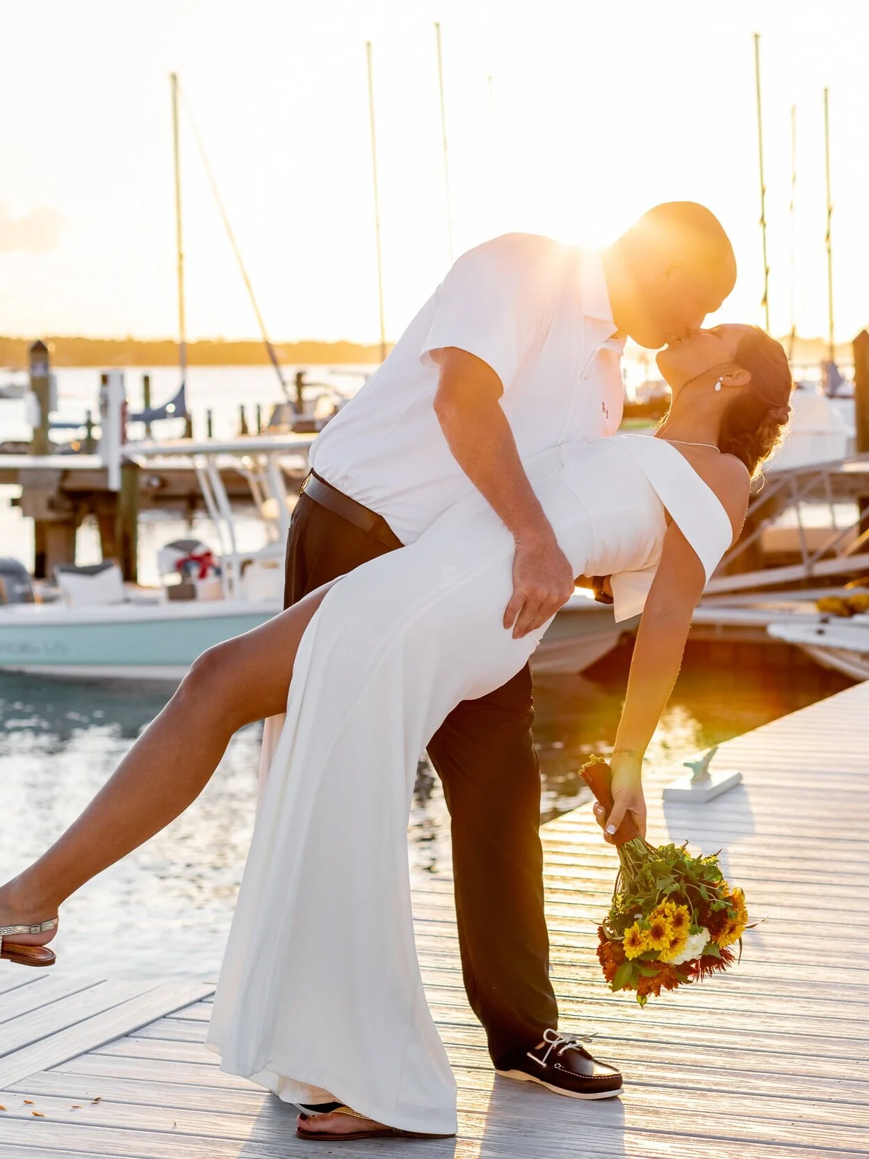 Dockside wedding and backyard reception in Palmetto, Florida