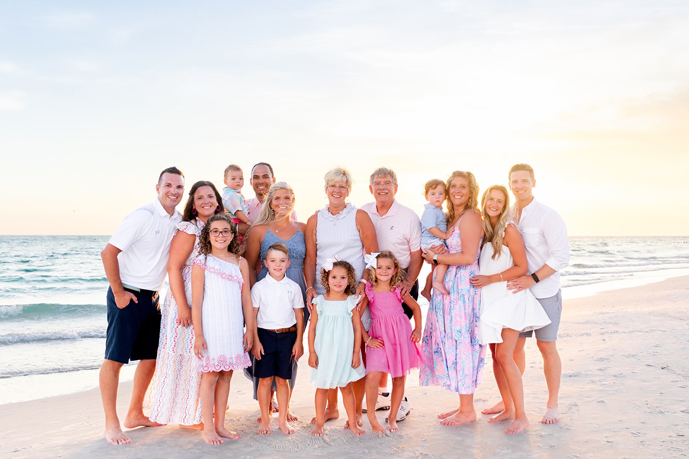 Extended Family Sunset Session on Anna Maria Island, Florida — PINE & FORGE