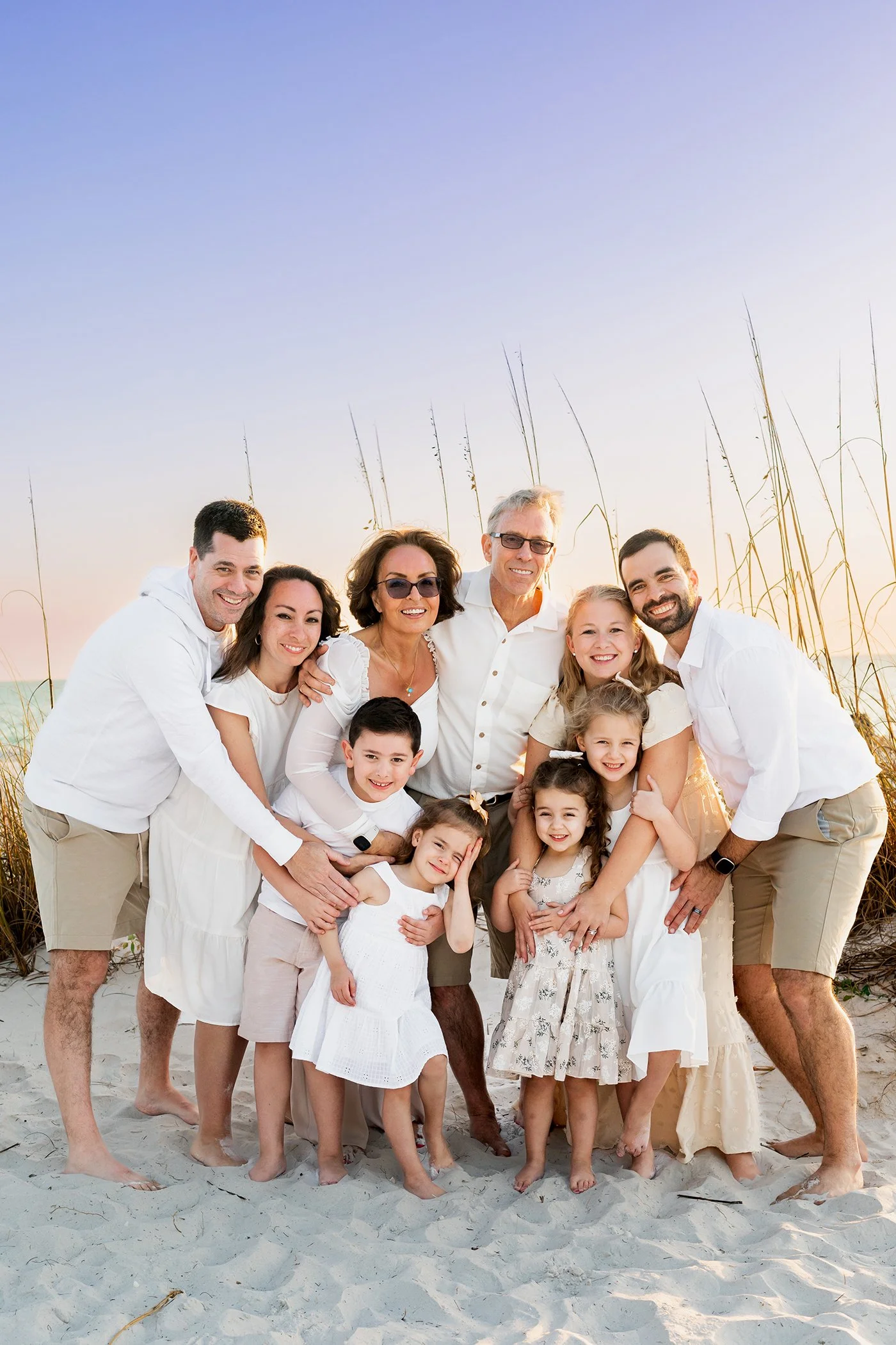 Extended Family Sunset Session at the Sandbar Restaurant, Anna Mara Island, Florida