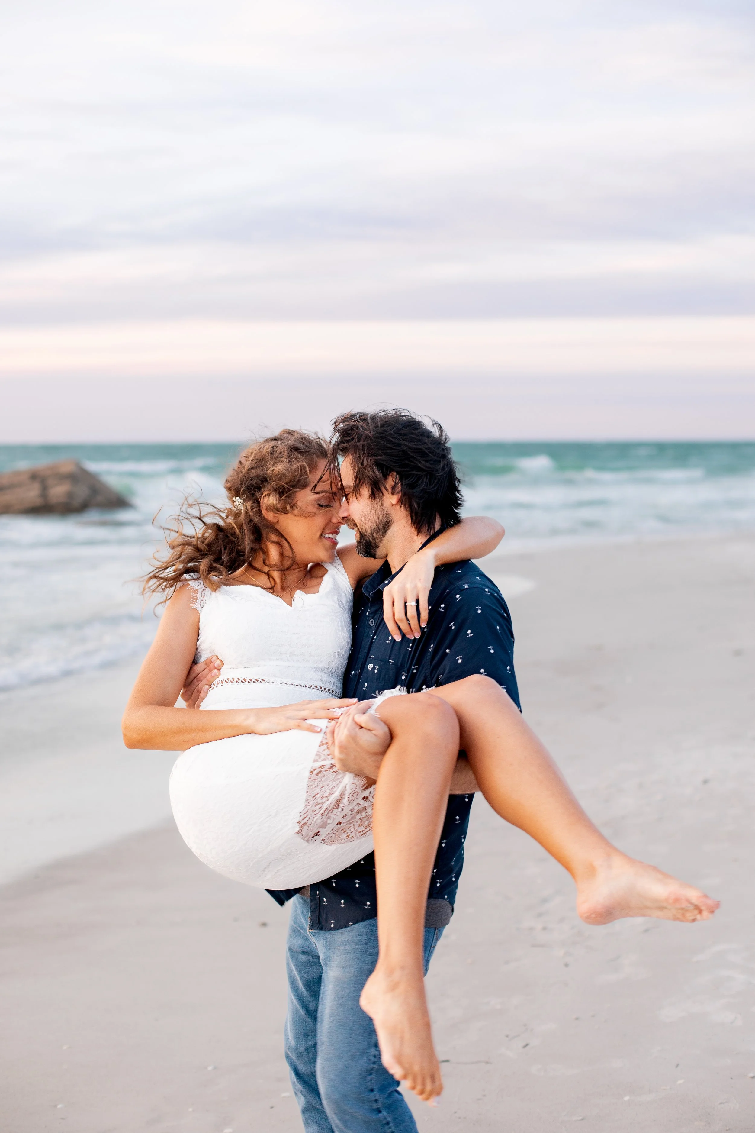 Windy Beach Engagement Session at Fort DeSoto Park, Tierra Verde, Florida