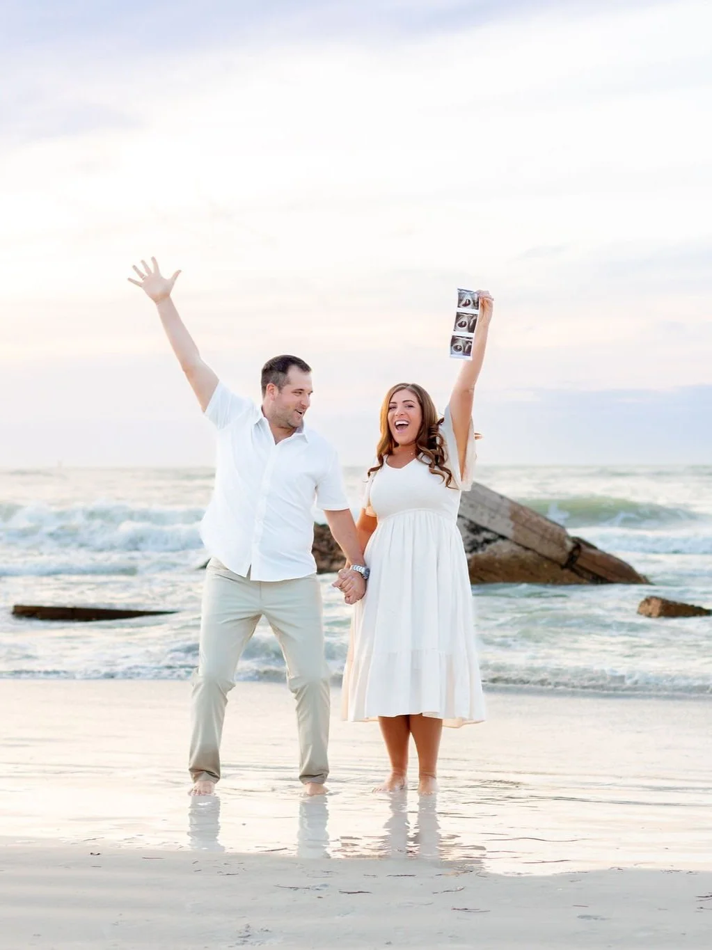 Pregnancy Announcement at Fort DeSoto Beach, St Petersburg, Florida