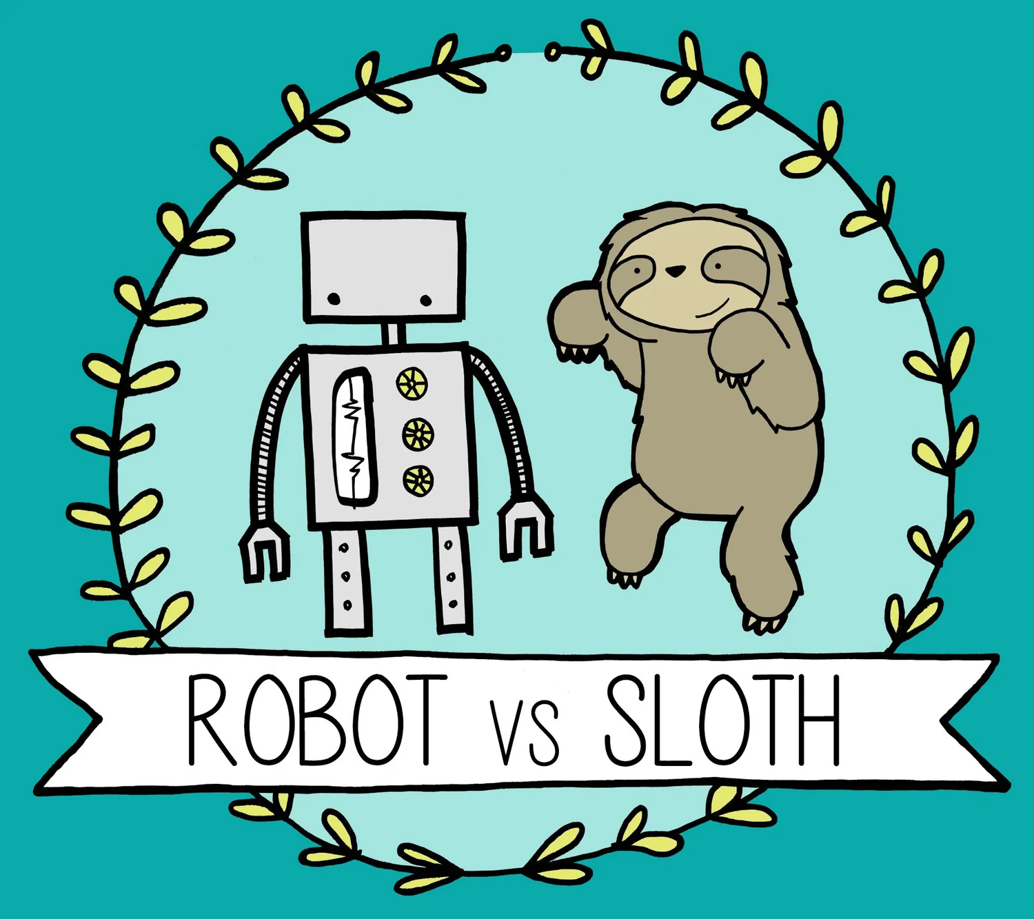 Robot vs Sloth logo