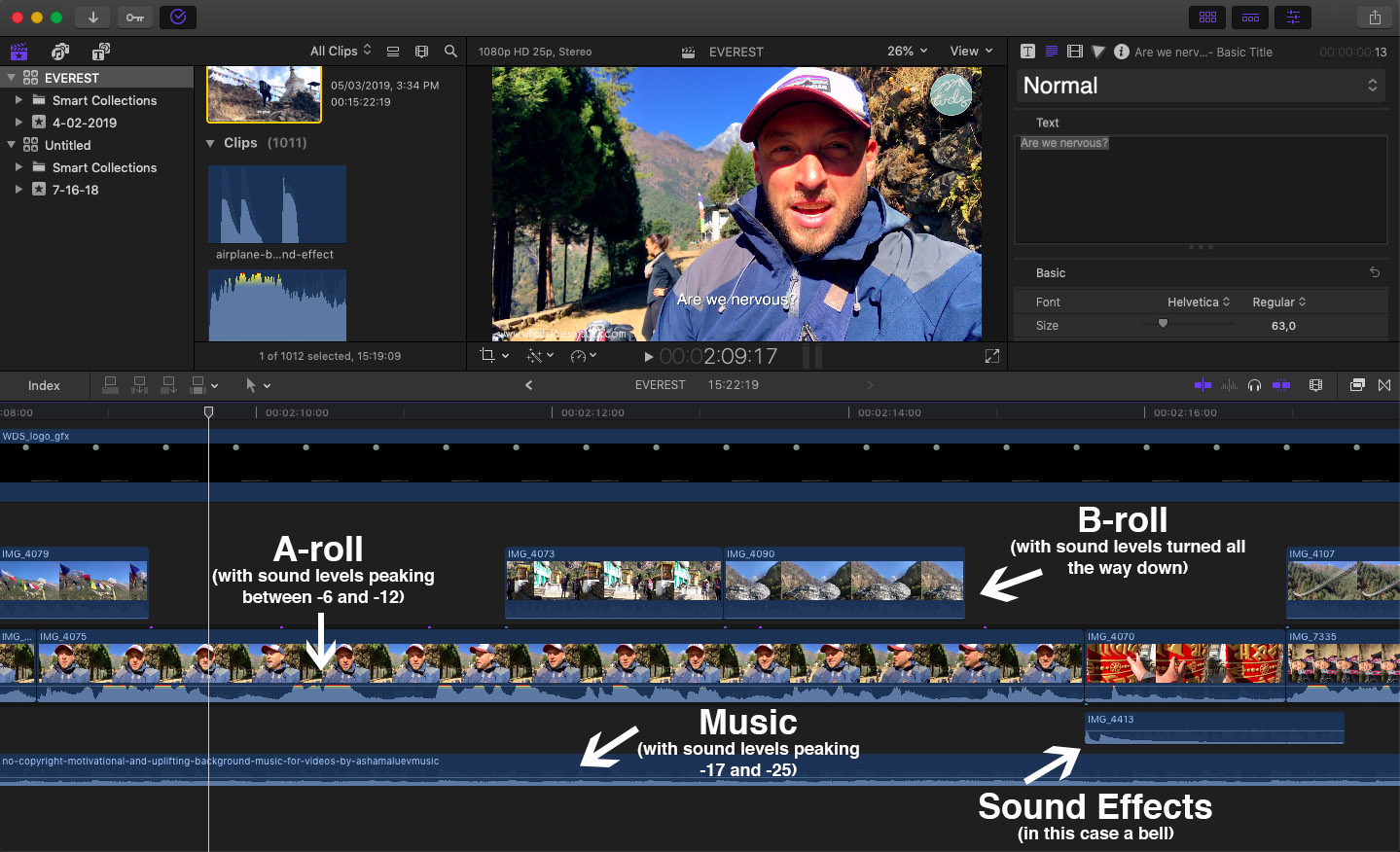 Don’t panic, all of this A-roll and B-roll nonsense will make sense in a minute :)