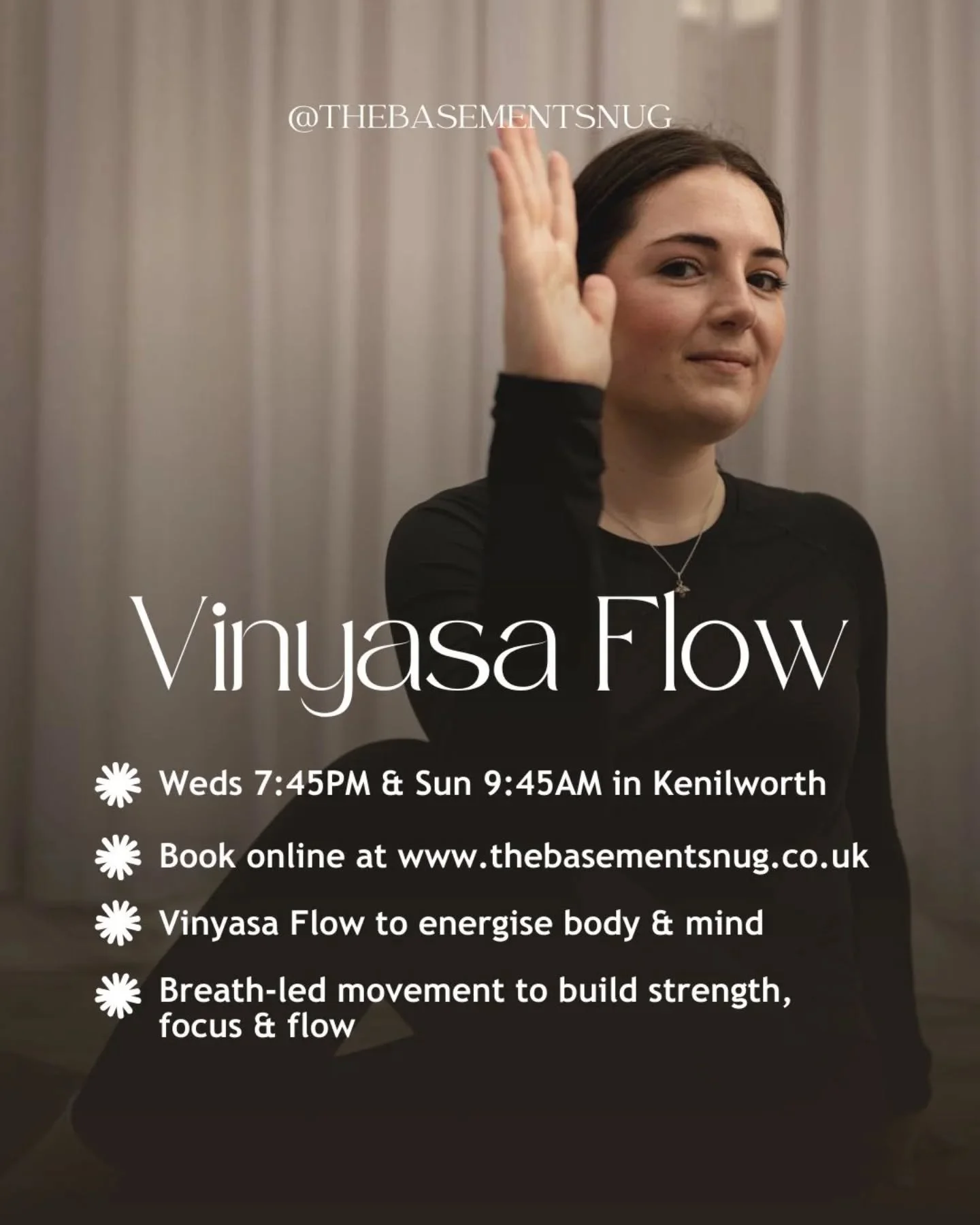 Feel strong and energised with Vinyasa Flow at The Basement Snug ❤️

Looking for a yoga class in Kenilworth that blends strength, movement and mindfulness?

Join us for&nbsp;Vinyasa Flow&nbsp;- a steady, breath-led class designed to help you move wit