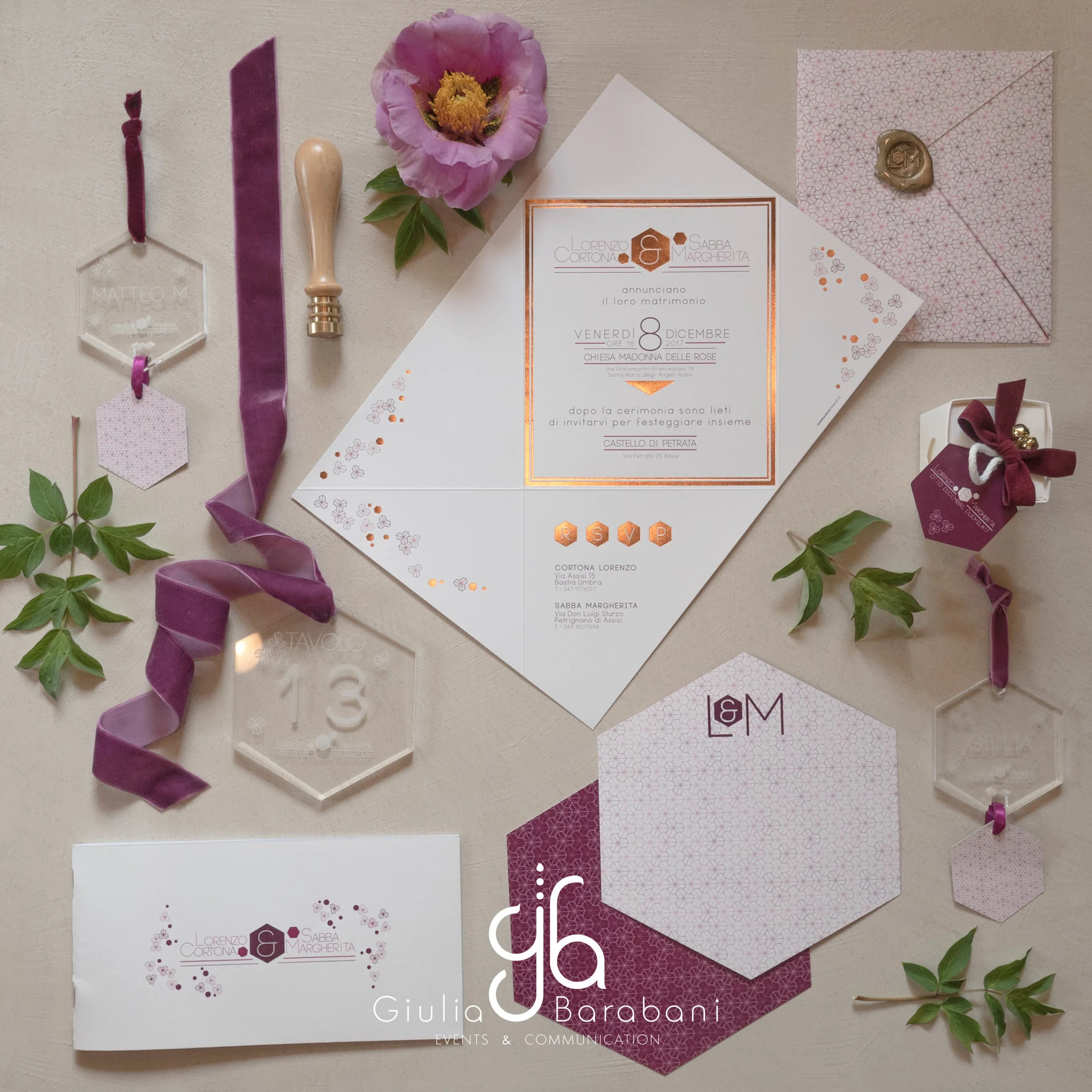 Geometric wedding stationery - winter wedding